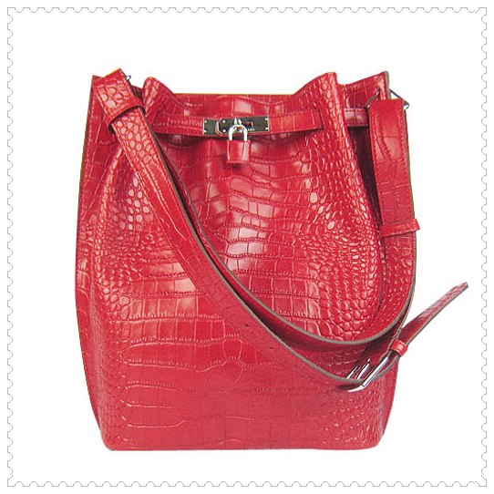 Hermes Picotin Herpicot Crocodile Leather Red Bag